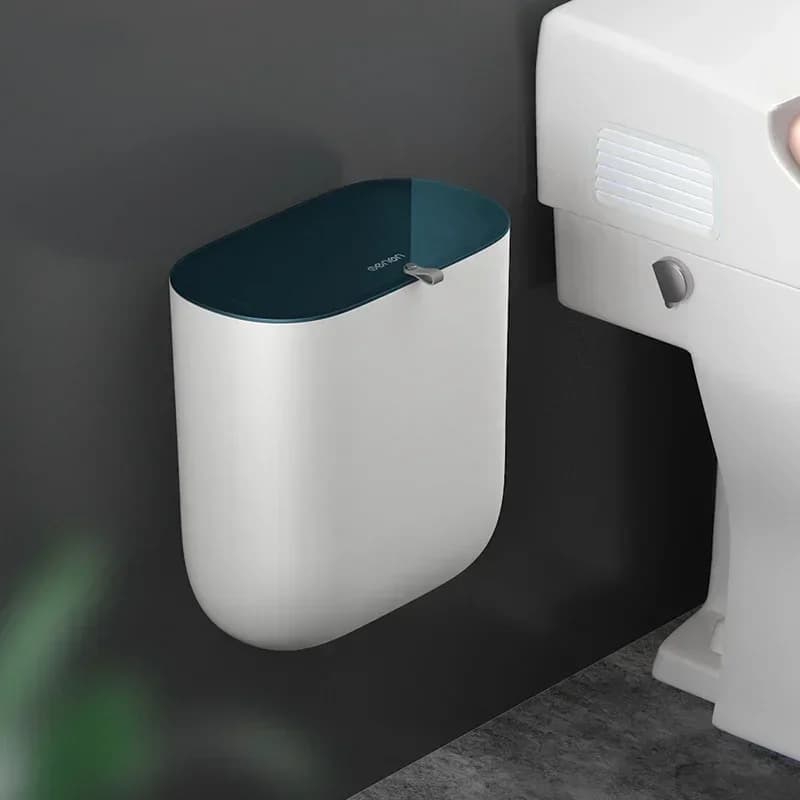 Cestino per la Raccolta Differenziata da Bagno, Contenitore per Rifiuti con Gancio Autoadesivo da Pavimento per Cucina, Bidone per Rifiuti Domestici