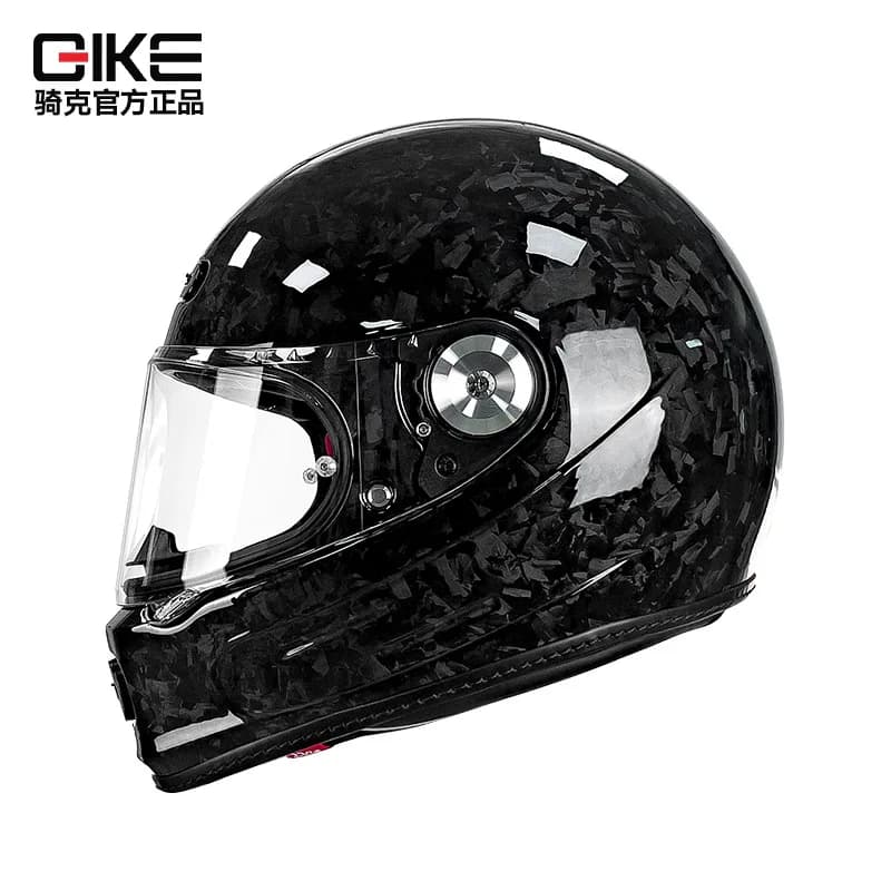 Casco moto integrale in fibra di carbonio, certificato DOT 3C ultraleggero, per tutte le stagioni per bici da strada