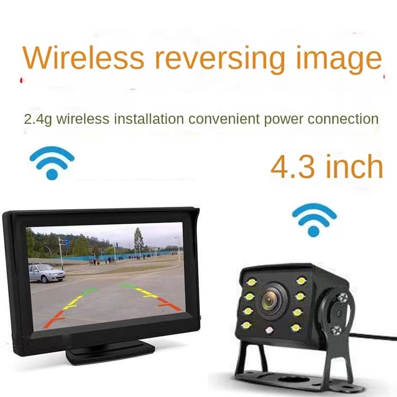 Telecamera di retromarcia wireless JISUIDA con monitor pieghevole HD TFT LCD per camion e autobus, assistente al parcheggio, monitor pieghevole per auto S DC 12V/24V.