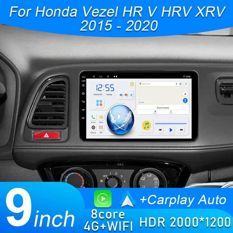 Android 15 For Honda Vezel HR V HRV XRV 2015 2016 2017 2018 2019 2020 Car Radio Multimedia Stereo Player GPS Navigation Carplay