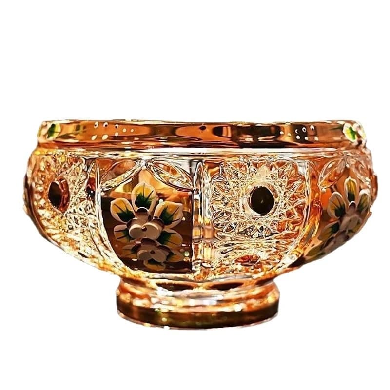 Vaso in vetro smaltato con fiori, portafrutta, contenitore per zucchero, scatola per snack e frutta secca, decorazione per soggiorno