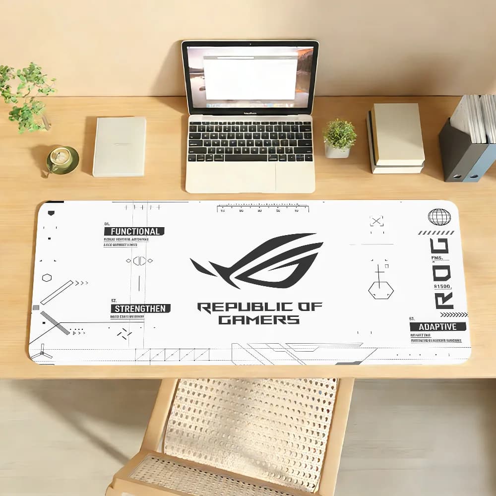 Tappetino per mouse ASUS ROG alla moda, antiscivolo con bordo cucito, tappetino da scrivania per PC e laptop, accessori in gomma per ufficio, tastiera, tappeto XXL grande per gaming