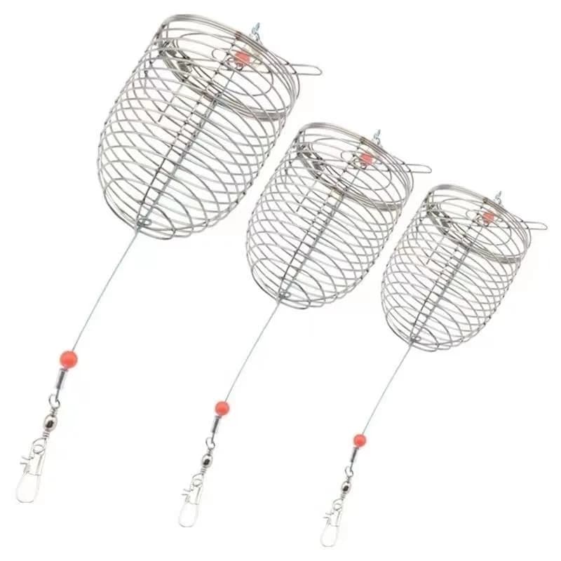 Porta esche in acciaio inossidabile Porta mangiatoia Porta esche da pesca Accessori per la pesca Cestino per esche da pesca alla carpa