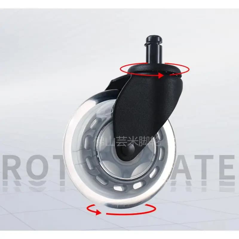 5Pcs 3 Inch Frosted Transparent Casters, Silent Swivel Wheels for Office Chair, Gaming Chair and Furniture