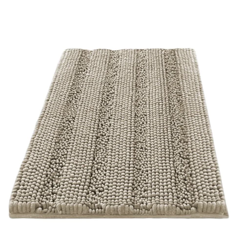 Comfortable Thickened Chenille Bath Mat Non-Slip Rectangular Bathroom Rug Soft Washable Small Carpet Bedroom