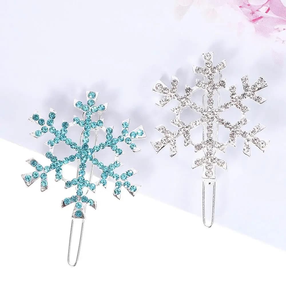 Fermaglio per capelli a forma di fiocco di neve con cristalli, pettine e gioiello alla moda per ragazze