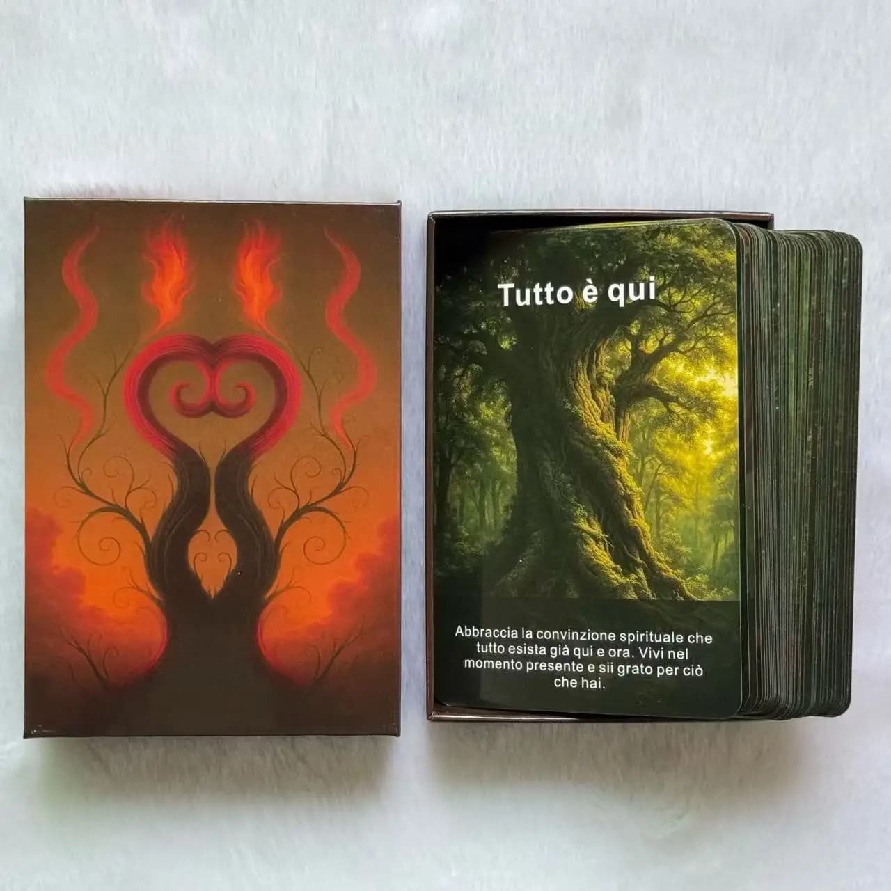 Carte Oracolo Italiane, Carte Oracolo della Saggezza della Foresta, Mazzo Misterioso a Tema Naturale per Meditazione e Chiarezza, 12x8cm, 48 Carte, 14+