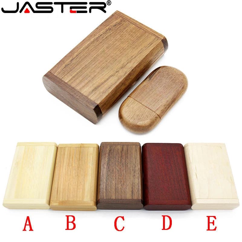 Chiavetta USB JASTER 2.0 128 GB 64 GB 32 GB Memory Stick in legno/bambù 16 GB 8 GB Pen Drive Regalo fotografico (nessun logo personalizzato)