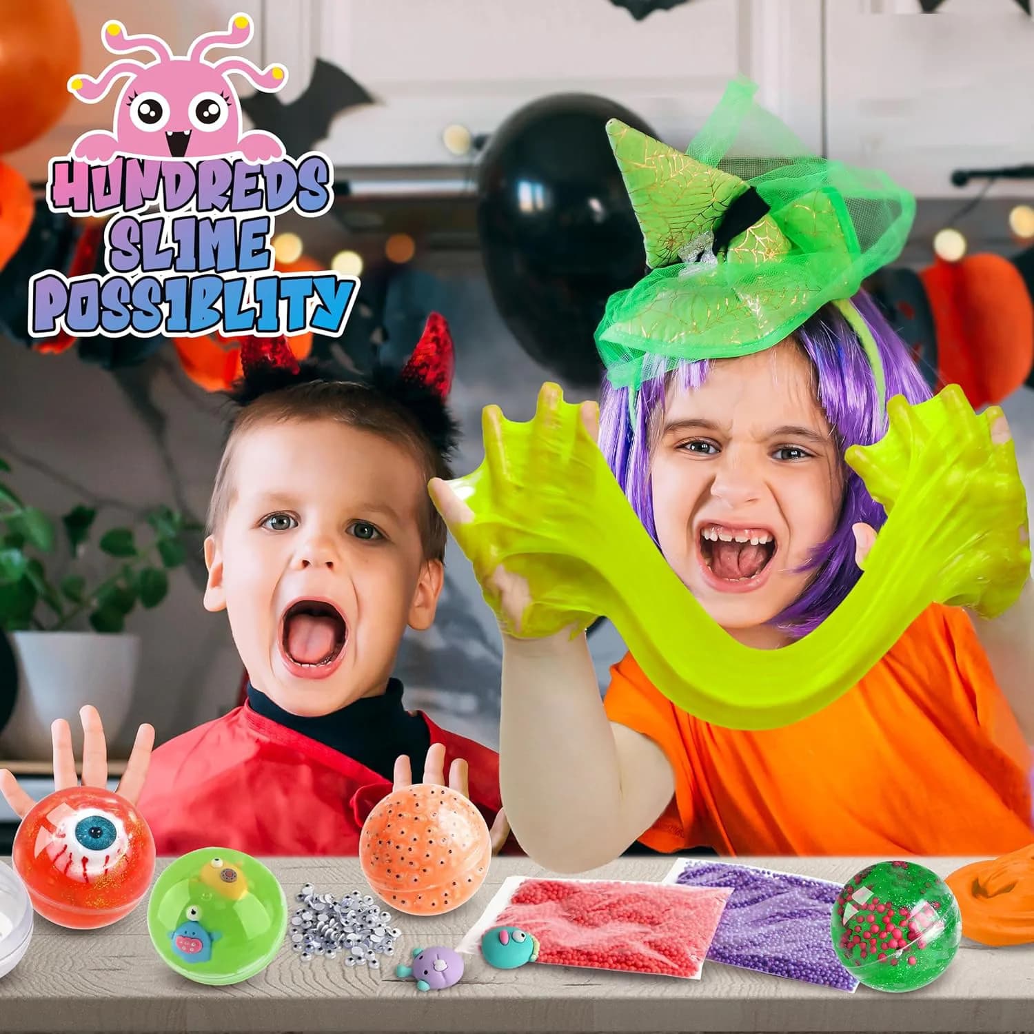Giocattolo per lo sviluppo sensoriale dei bambini, kit fai da te per slime a forma di mostro monocolo, regalo educativo
