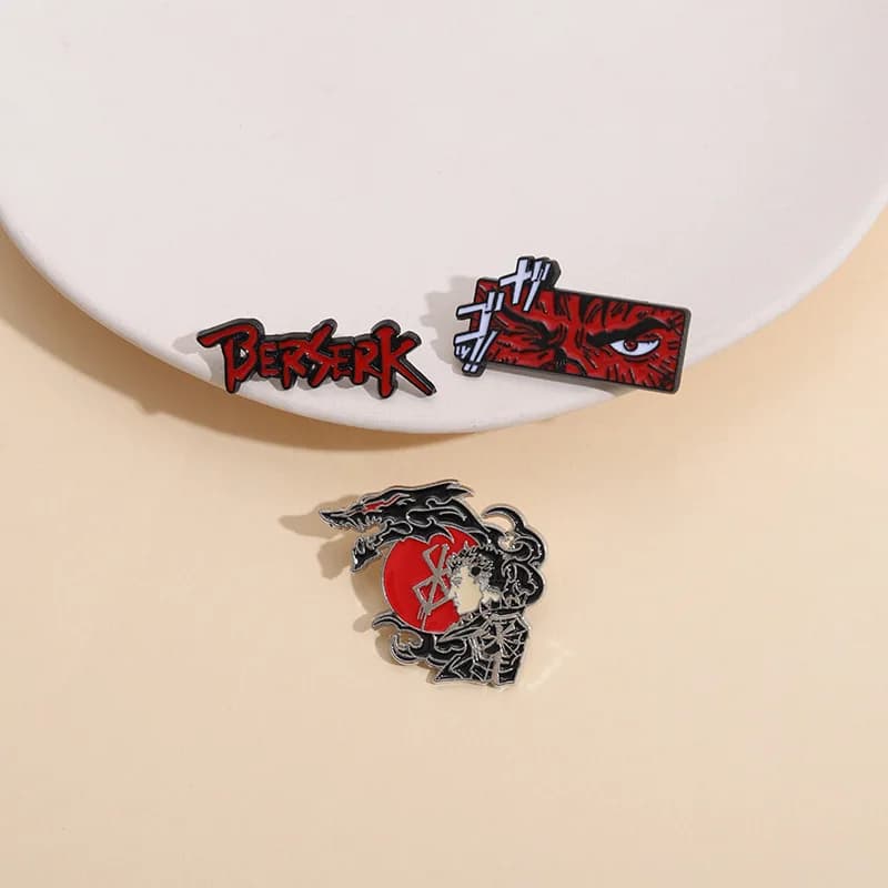 3 Pz/set Anime Berserk Personaggio Smalto Spilla Creativo Divertente Spilla Zaino Cappello Distintivo In Metallo Gioelleria Raffinata E Alla Moda Regalo Per Il Amico