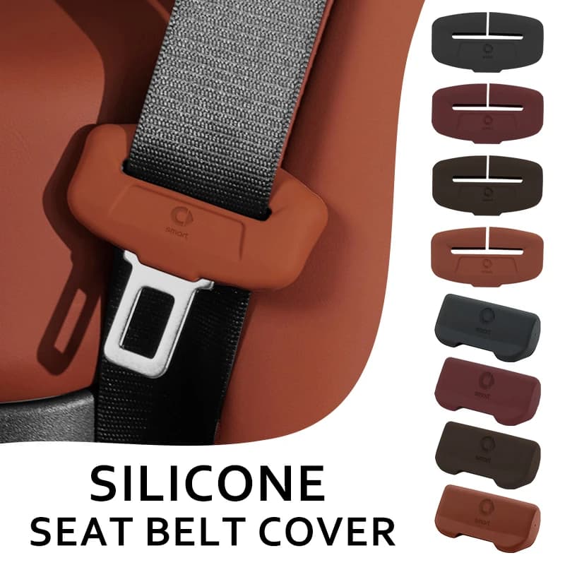 For Smart Car Seat Belt Buckle Plug Anti-collision Cover Silicone Protective Covers Fortwo Forfour 453 451 452 450 454 Roadster