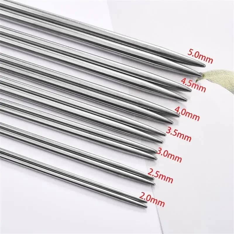5 pezzi/set ferri da maglia in acciaio inossidabile 2 mm-8 mm set di uncinetti a punta singola dritti 25 cm aghi per maglione per lavorare a maglia