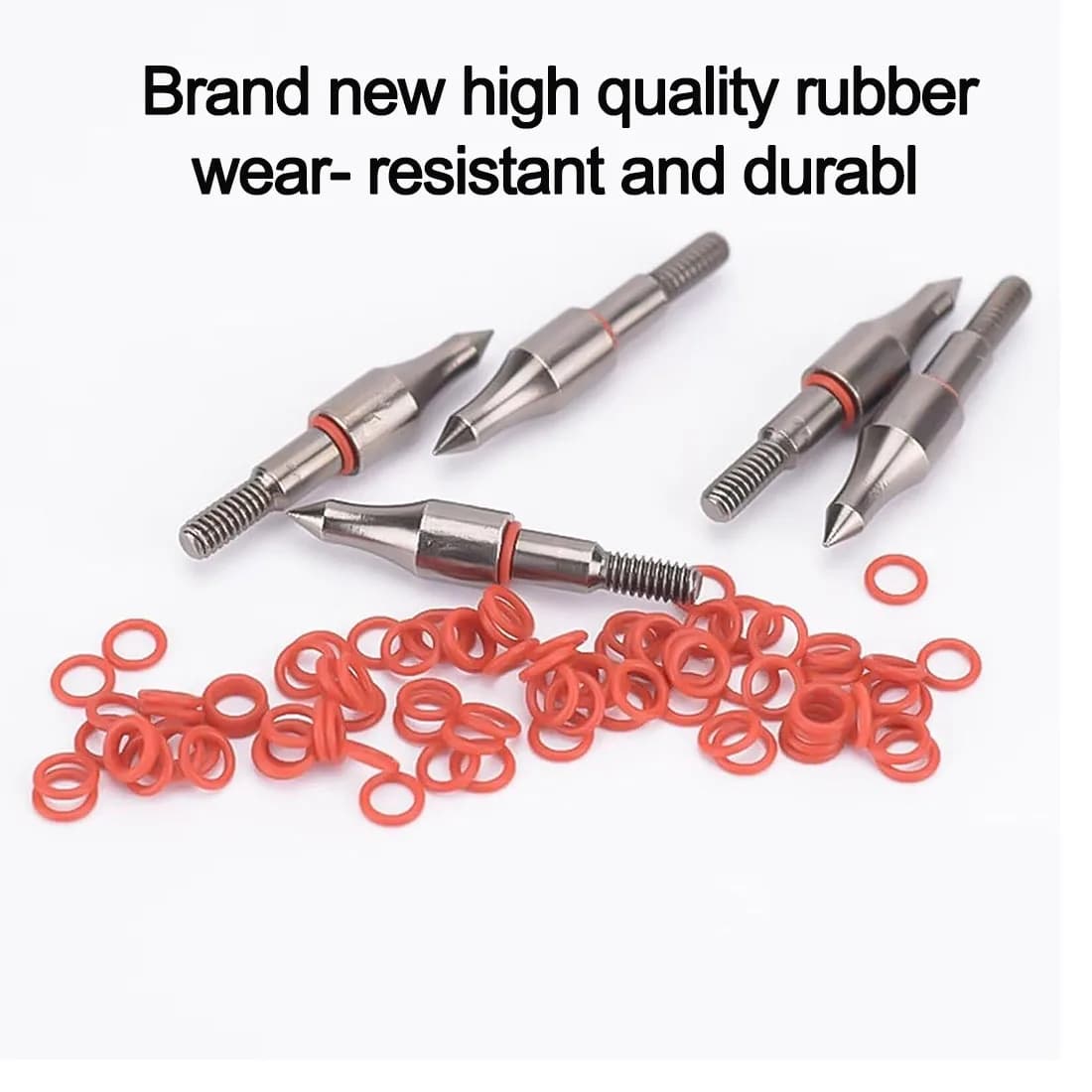 50/100pcs Tiro con l'arco Freccia Broadhead O-Rings Tiro con l'arco Punta di freccia Punti Serrature O Ring Rondelle di gomma Bersaglio Broadhead Punta di freccia Punte