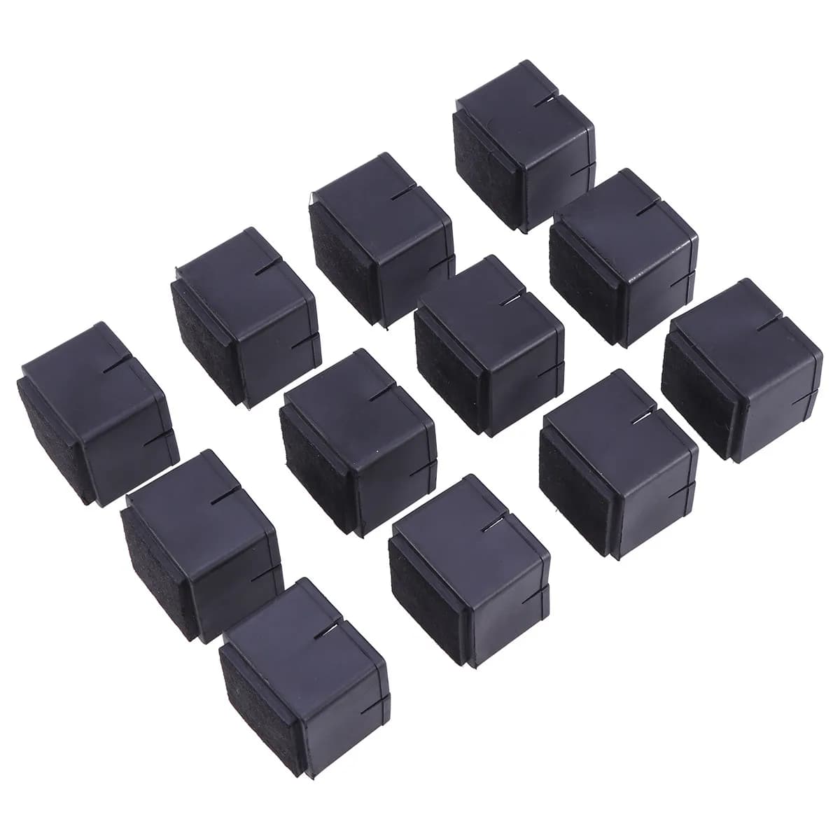 12Pcs Square Silicone Chair Leg Caps Feet Pads Furniture End Covers for Hardwood Laminate Floors Scratch Noise Free Protection
