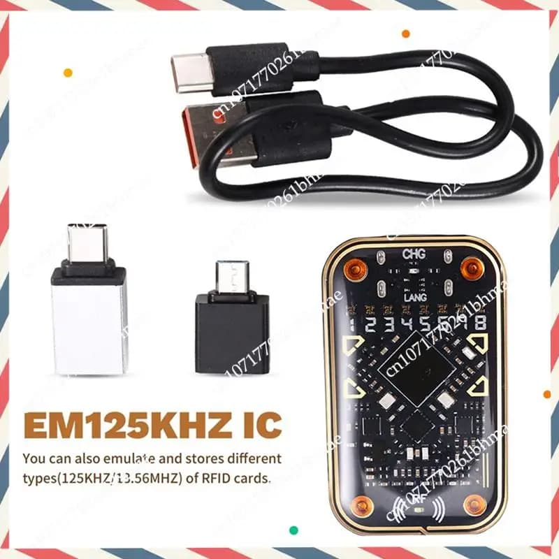 -A21Z Emulatore lettore chip intelligente Chameleon Ultra V2.0 RFID + 3XCUID/UID Portachiavi 125Khz 13,56Mhz Decodifica scheda Duplicatore NFC