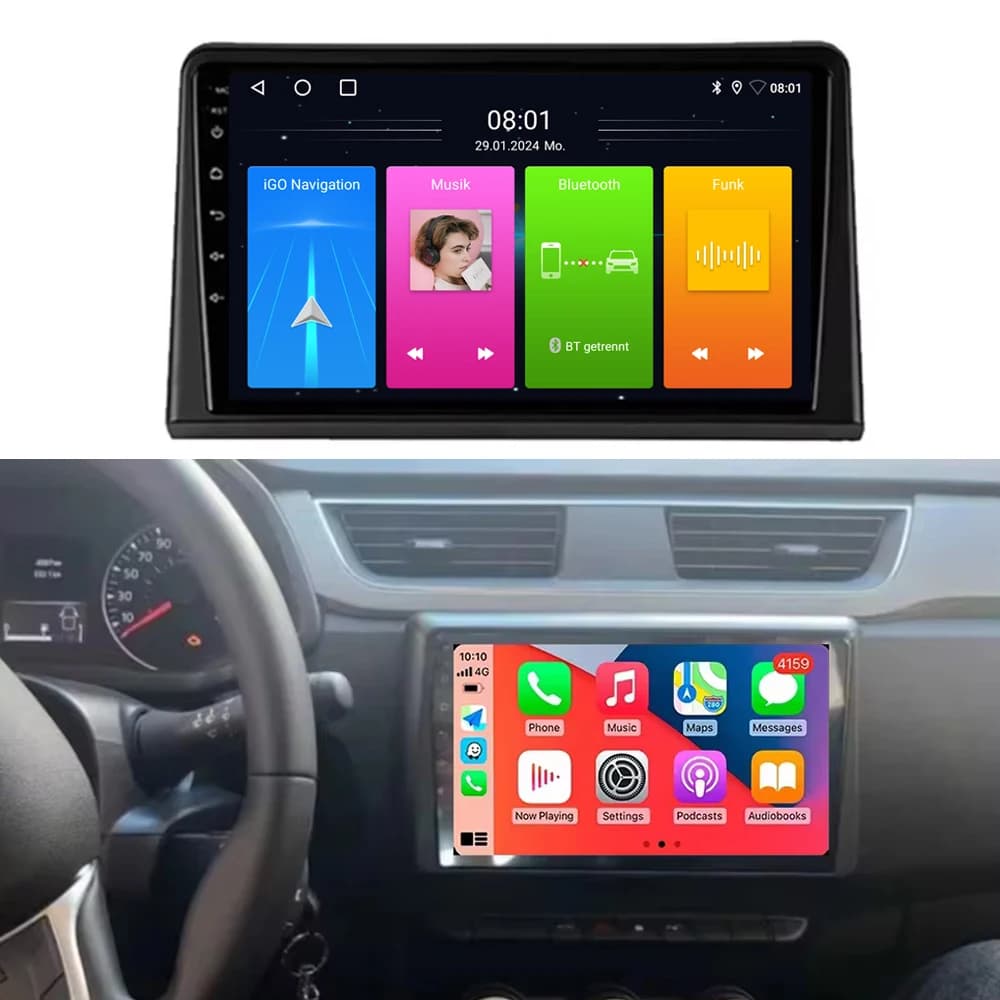 Wireless CarPlay GPS Android Autoradio Navigazione Supporto Telefono I Musica I Mappe | Podcast Per Renault Express 2021-2024