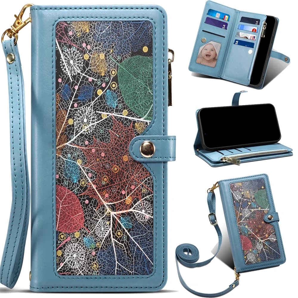 Custodia Flip multi 8 carte per Vivo V50 Lite 5G 2025 RFID Portafoglio in pelle con cerniera Custodia a tracolla per Vivo V50E V50 E V50Lite Funda