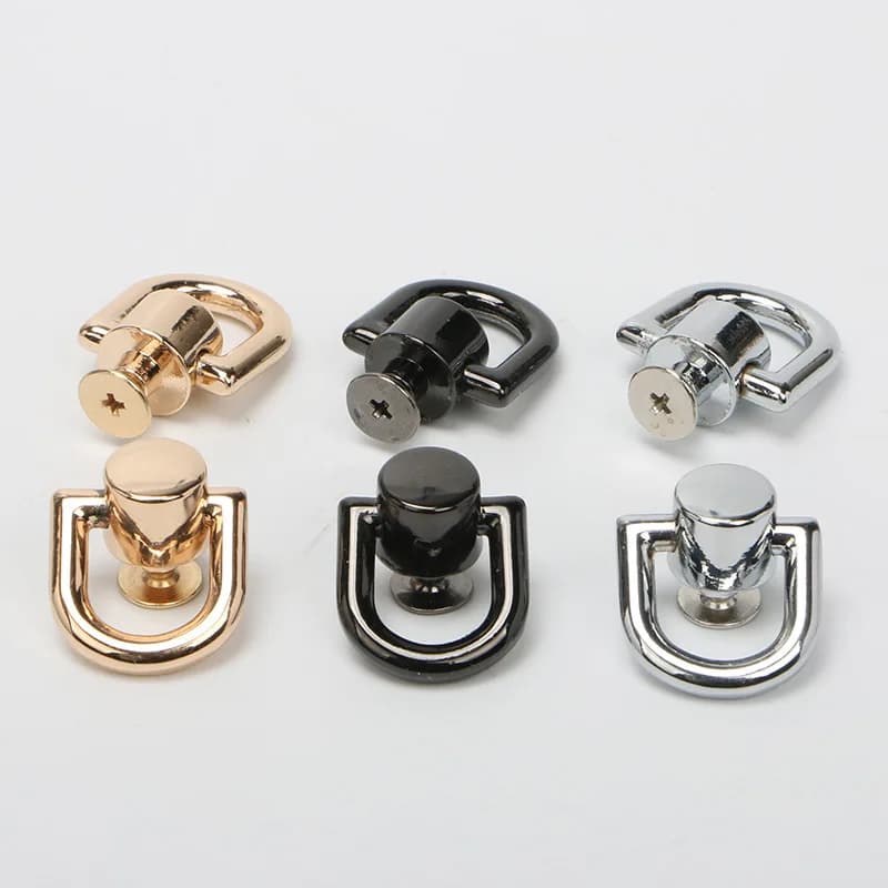 4 pezzi borsa in pelle metallica testa rotante anello per cintura borsa vestiti vite installazione strumenti anello fibbia hardware rimovibile accessori per cucire