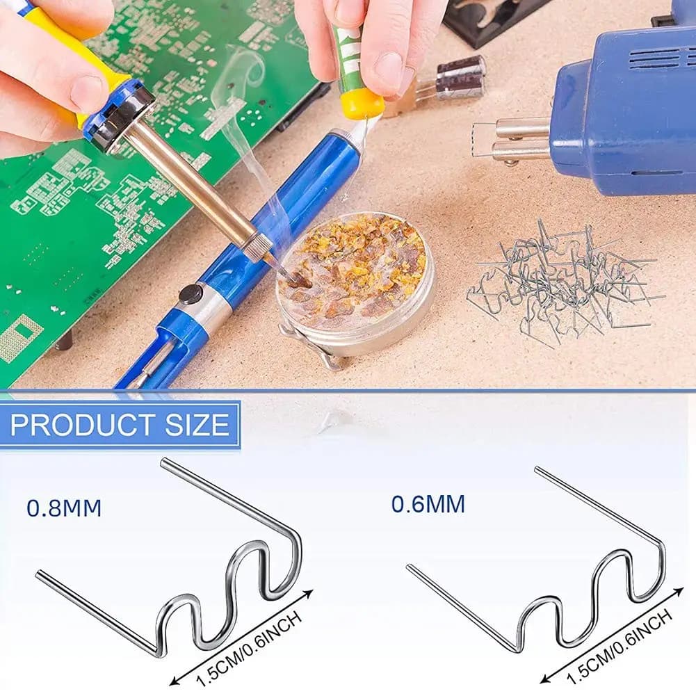 500/1000 pz 0.6/0.8mm Onda Graffette Saldatore di Plastica Riparazione di Saldatura Cucitrice A Caldo Per Auto Paraurti Riparazione Pre Onda graffette