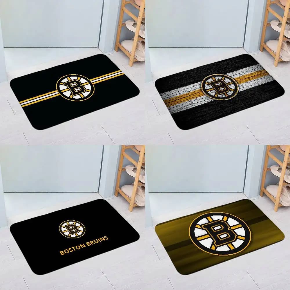 Tappetini da pavimento B-Bruins per hockey su ghiaccio, tappeto per lavanderia, tappeto per soggiorno, decorazione per area lounge, tappetino antiscivolo, zerbino d'ingresso