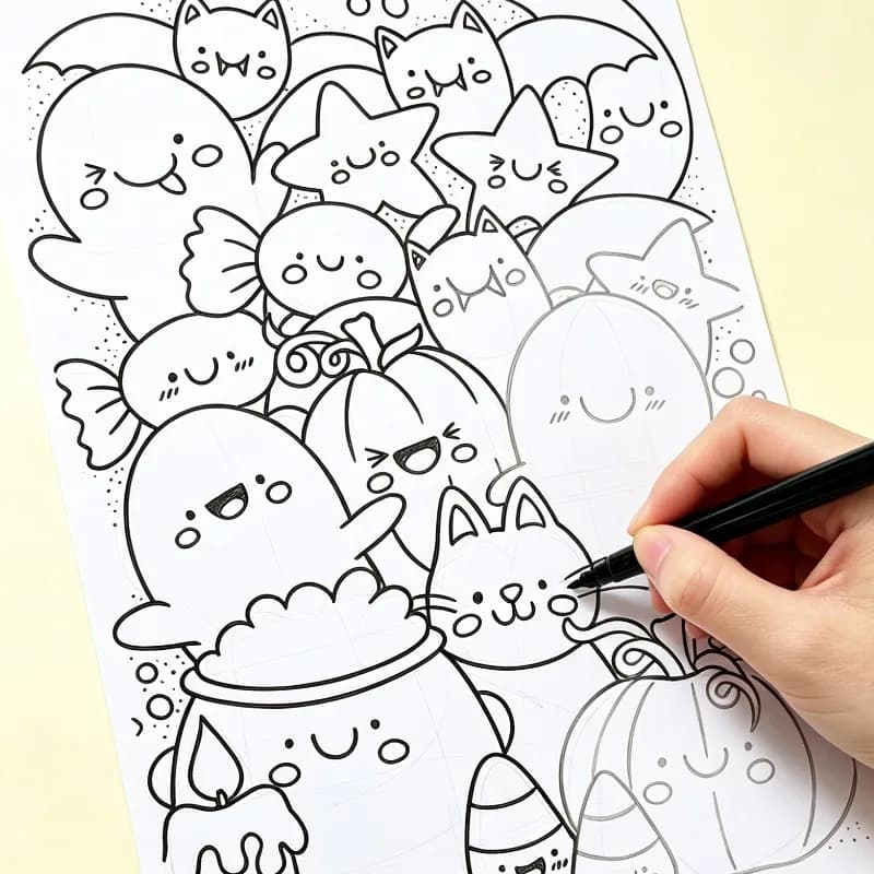 A Stress Relieving Fun Copy and Coloring Graffiti Art Book Featuring 55 Randomly Different Patterns and Sheets of Sketch Paper