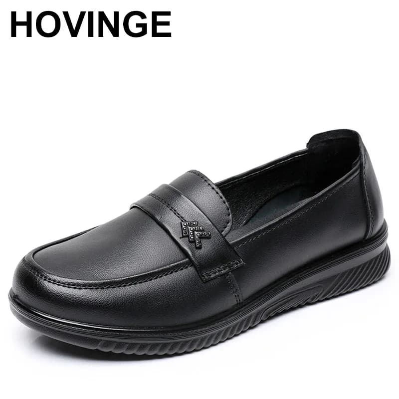 New women's low shoes in real leather moccasins casual non-slip shoes casual soft women's shoes mother's shoes