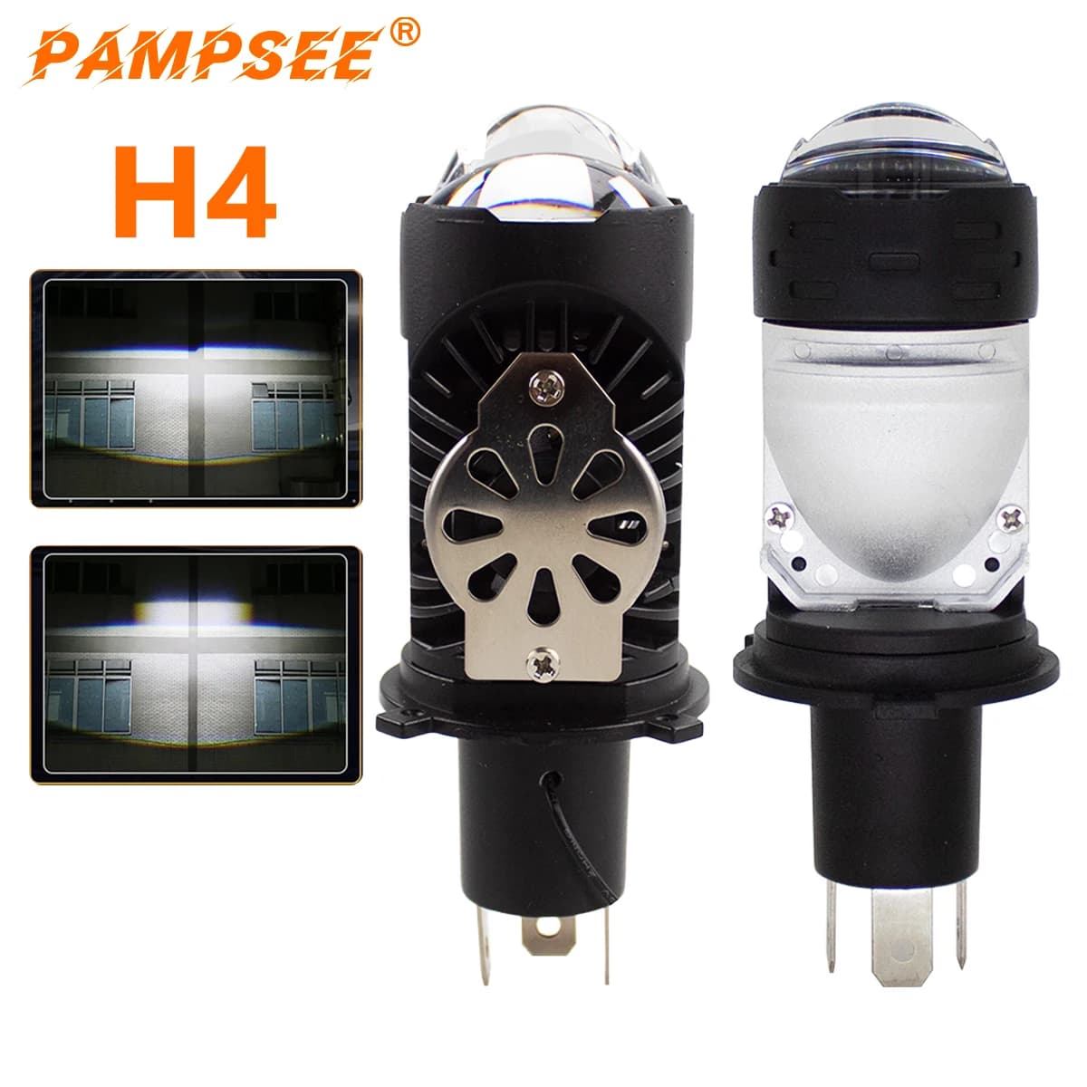 Mini Bi-Lens H4 HB2 9003 LED Headlight Bulbs A6C High Bright Hi Lo Beam Auto Motorcycle Projector Head Lamp 12V 24V