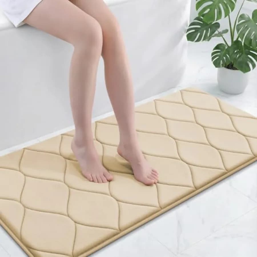 Tappetino da Bagno in Memory Foam Ultra Morbido Antiscivolo, Tappeto Assorbente ad Asciugatura Rapida e Lavabile in Lavatrice per Doccia