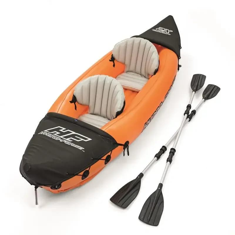 Inflatable Kayak Fishing Boat Portable Water Sport With Paddle Pump And Bag For 2Persons Size 321X88 CM Orange