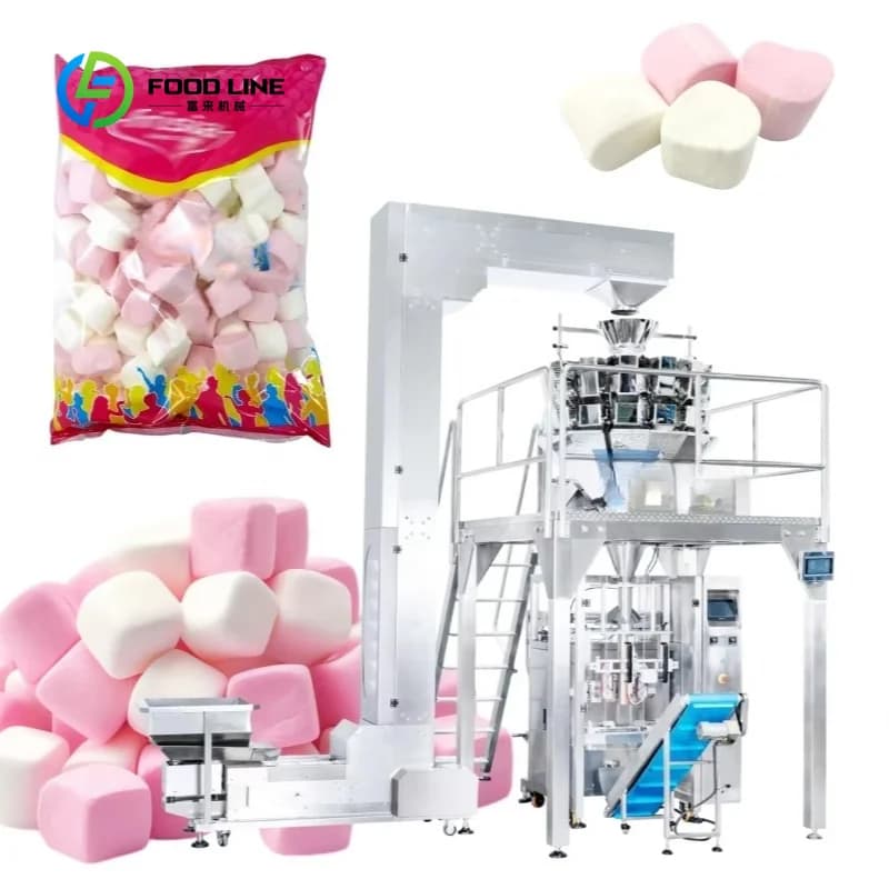 Automatic Weighing Sugar Cube Rock Candy Multi Head Weigher Food Grade Packing Machine