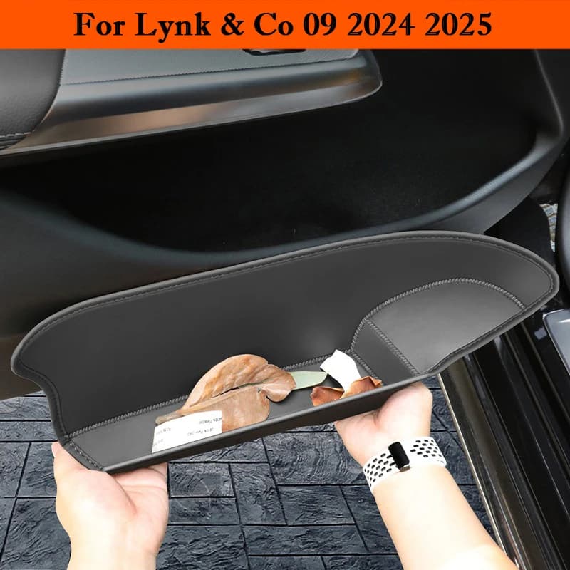 For Lynk & Co 09 2024 2025 Car Door Slot Protective Pad Leather Waterproof door groove Mat Storage Barrel Interior Accessories