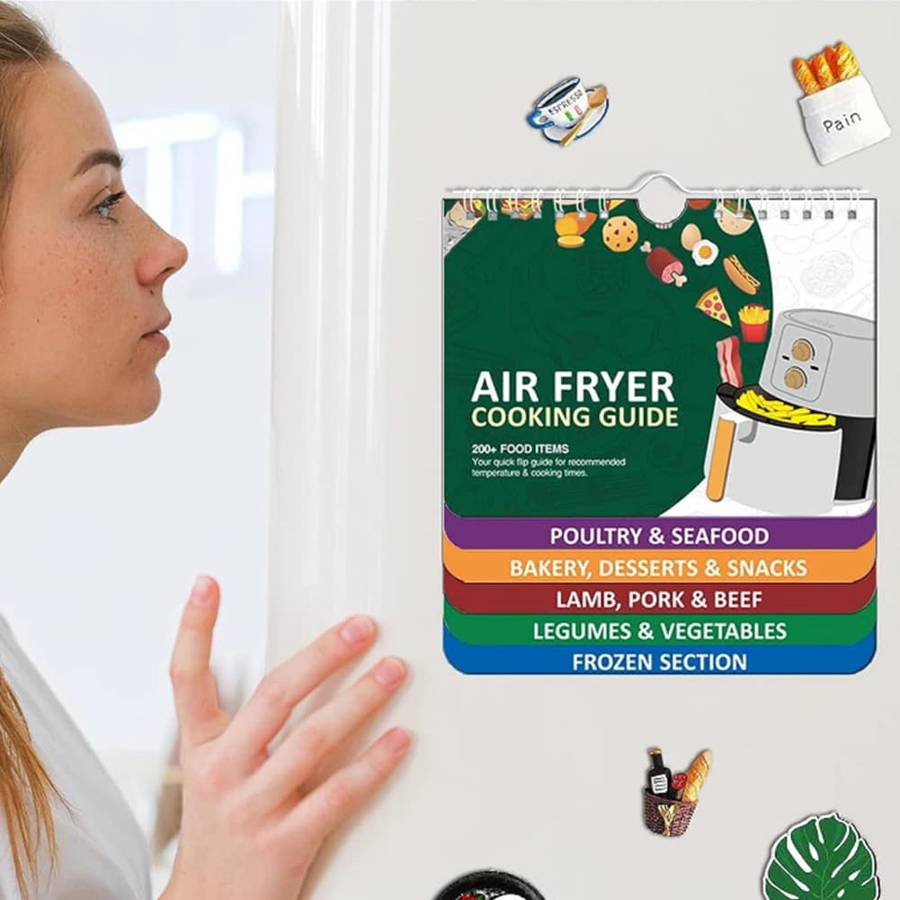 Guida Magnetica per Friggitrice ad Aria: Tabelle Veloci e Semplici per Temperatura e Tempo di Cottura per Principianti
