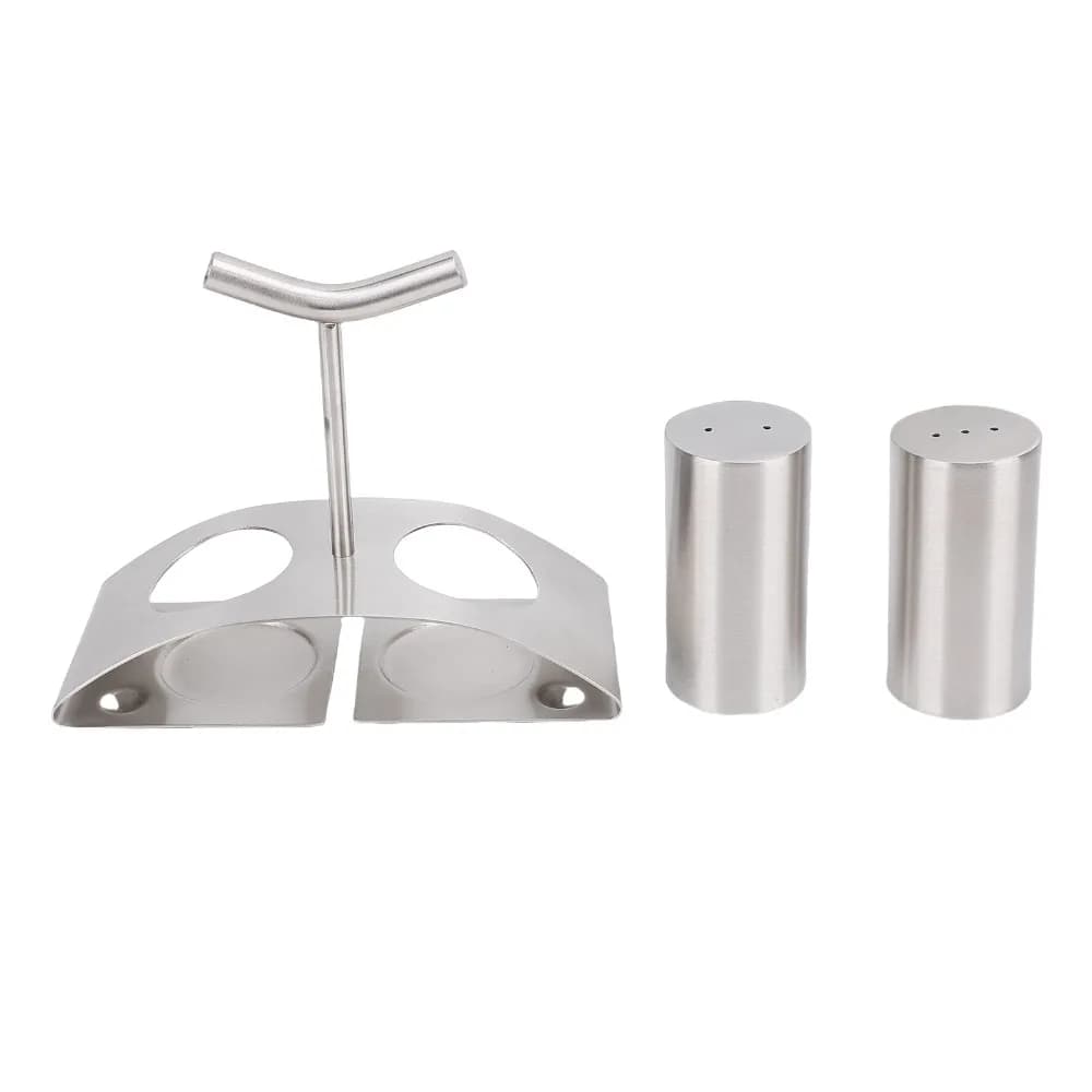 304 Stainless Steel Seasoning Jars with Rack Sturdy Construction Spice Shaker Set Silver Practical Seasoning Bottle Set