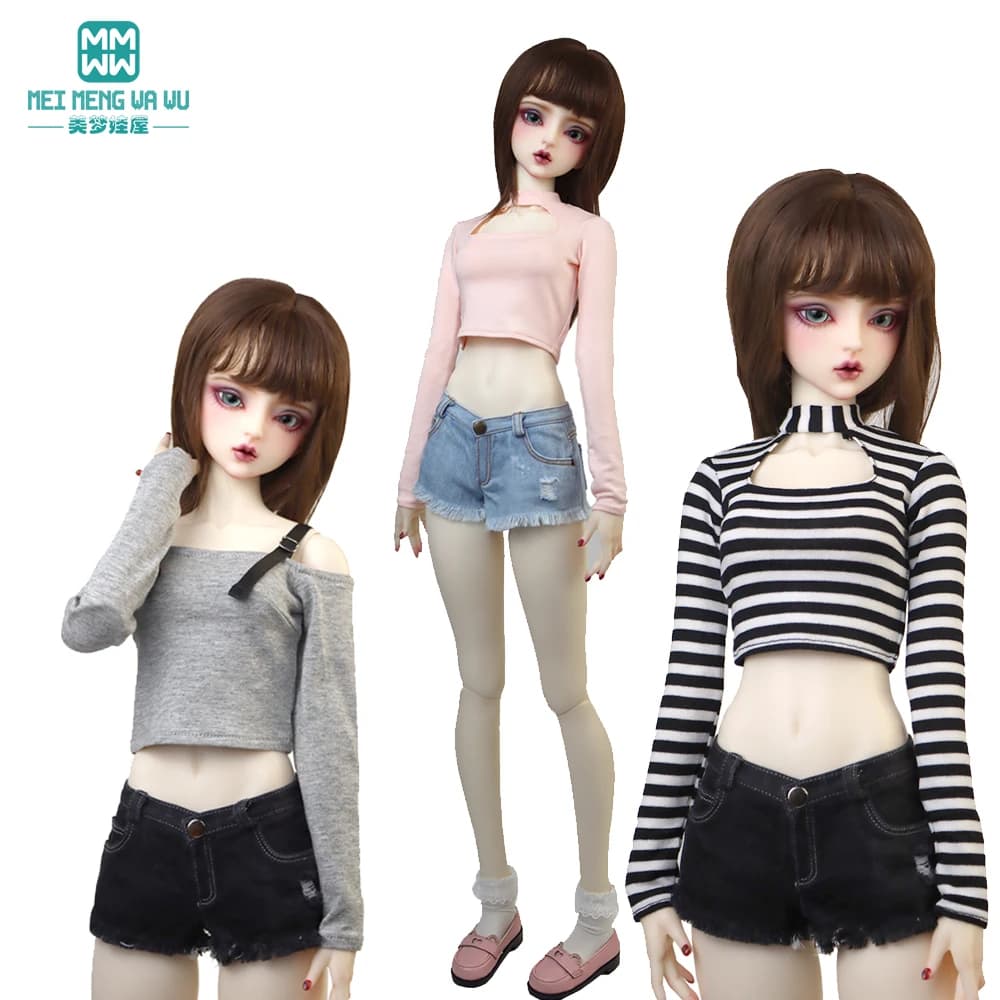 1/3 1/4 BJD Doll Clothes DD SD Fashion Denim Skirts Jackets T-Shirts Gift for Girls