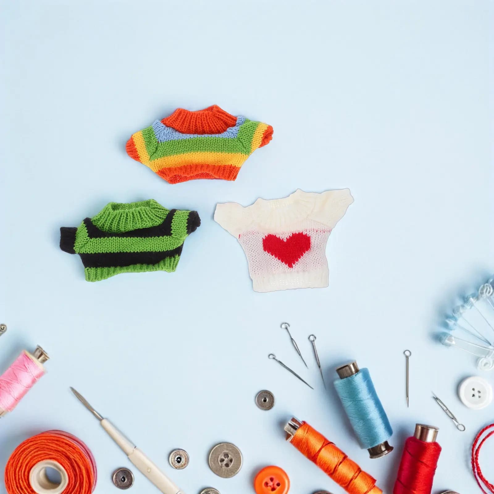 Set di 3 maglioni a forma di orso, vestiti in maglia per animali di peluche da 14-18 pollici, accessori fai da te per vestire, decorazioni creative