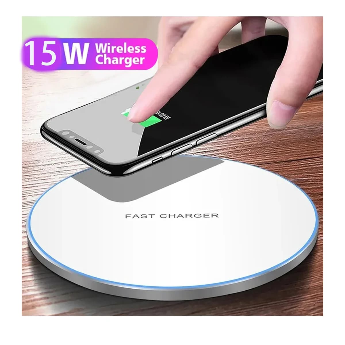 Caricatore Wireless per iPhone 17-11 Pro XS Max Mini X XR, Base di Ricarica Wireless Veloce a Induzione per Samsung Xiaomi Huawei