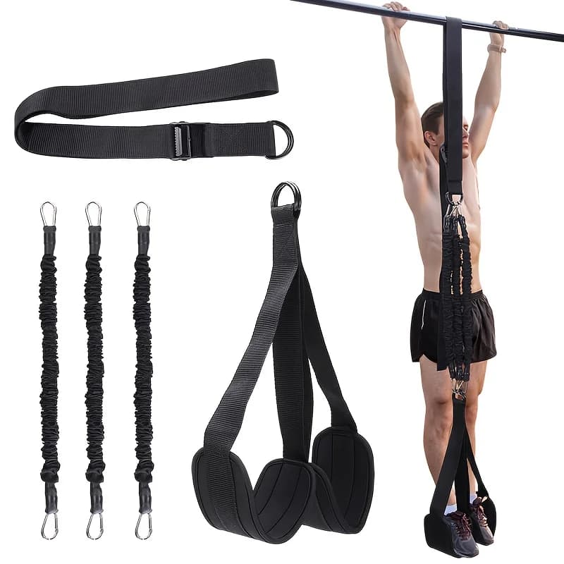 Traction support bands set, heavy load resistance band for traction bar, adjustable weight/size with double feet/ Knee Brace SBR