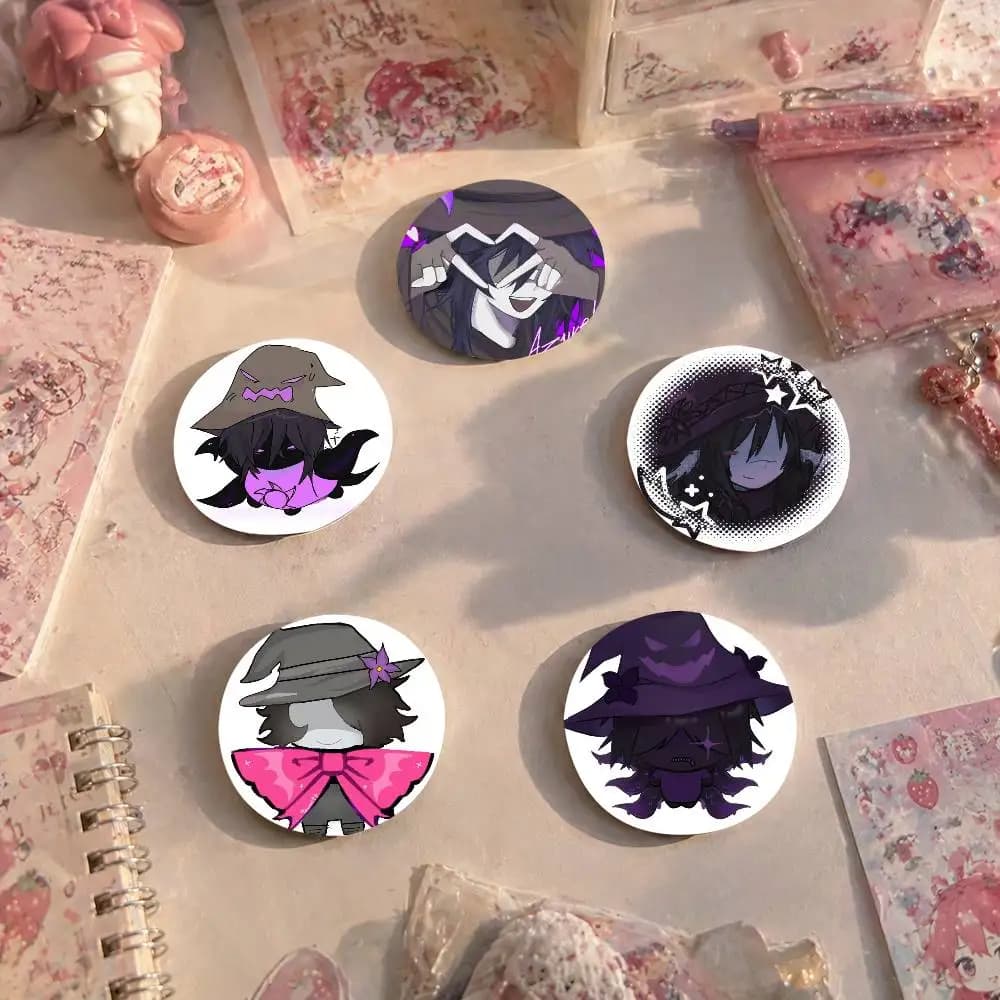 Spille rotonde Azure Chibi Cartoon per zaino e giacca, in acrilico, da collezione, regalo