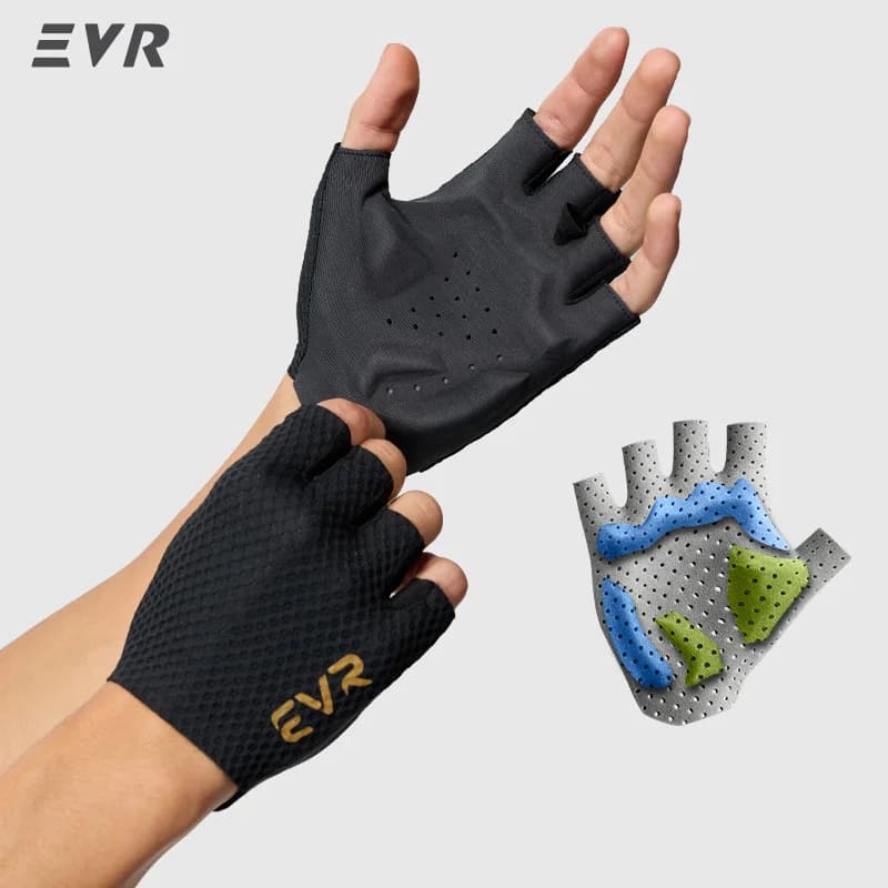 EVR Cycling Gloves Short Finger Palm Pad Shock Absorbing Cycling Gloves Outdoor Bicycle Mountain Bike Half Finger Gloves
