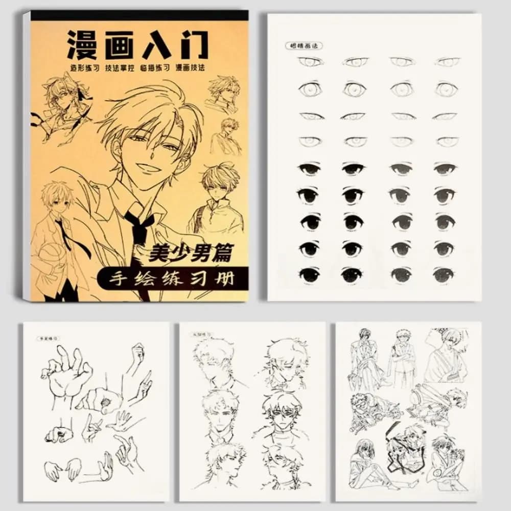 Comics Girl Boy Anime Hand Drawn Book Novice Zero Basic Practice Manga Sketching Tutorial Tracing Drawing Comics Line Draft Book