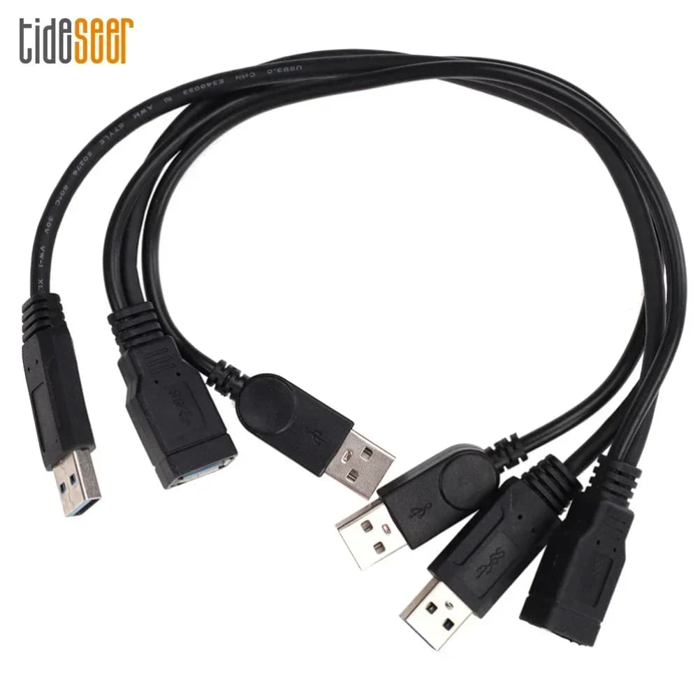 100 pezzi Cavo di prolunga USB 3.0 da femmina a doppio USB maschio con splitter Y per alimentazione e dati, per HDD/SSD esterni da 2,5 pollici