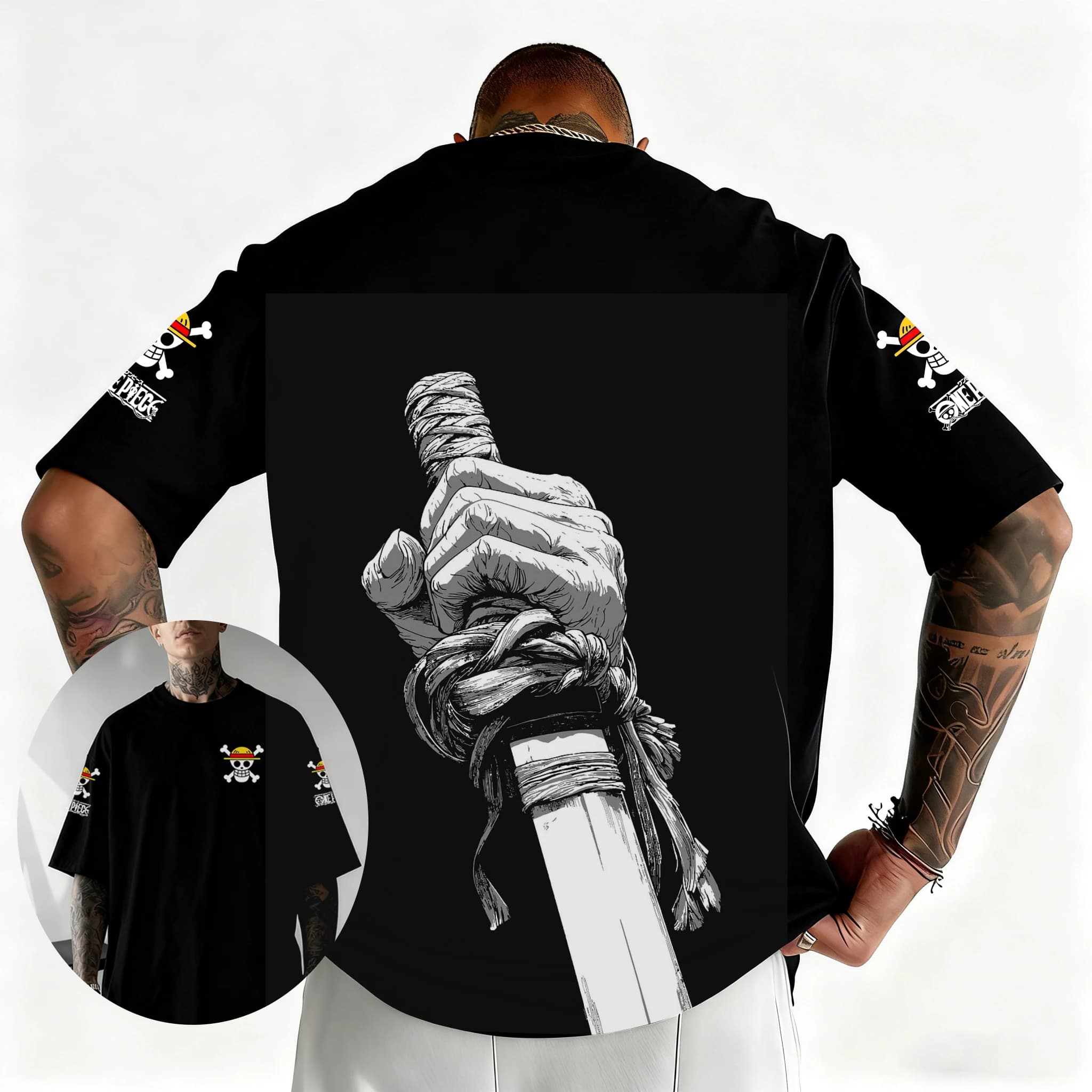 T-shirt da uomo stampata anime giapponese One Piece Roronoa Zoro Boy T-shirt per bambini Harajuku manica corta per bambini Rufy