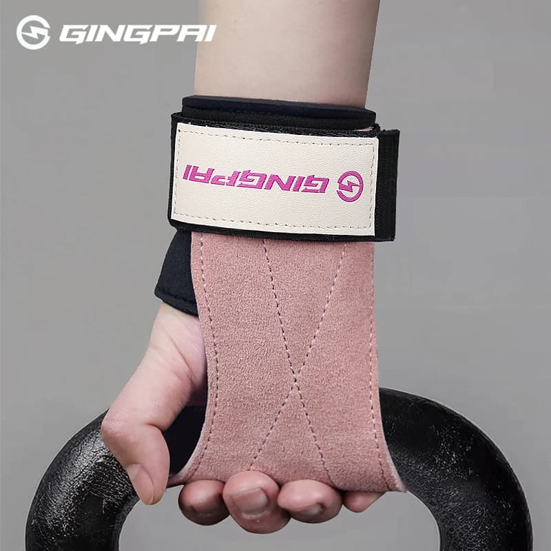 1 pair of gym gloves lifting weights training palm protection hand grips for gymnastics Pull Up Kettlebells workout wrist strap