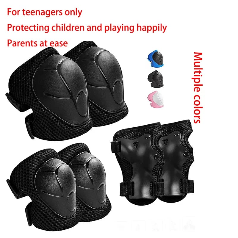 Set di equipaggiamento protettivo sportivo per bambini Ginocchiere e gomitiere Protezioni per i polsi 4 ~ 17 anni Ragazze Ragazzi Ciclismo Pattinaggio Skateboard Bici Scooter