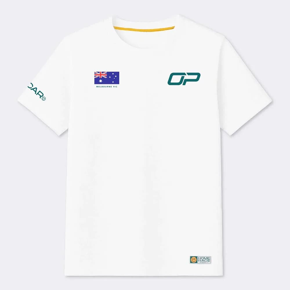 T-shirt da uomo con stampa grafica di Oscarr Piastri, design Home Race, girocollo, estiva, a maniche corte, unisex