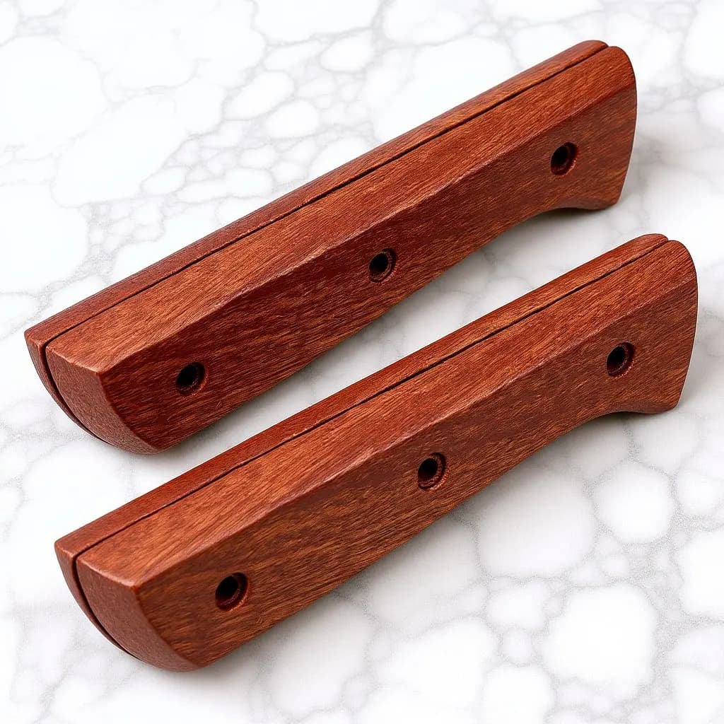 1 paio di manici di ricambio in legno per coltelli da cucina, antiscivolo, comodi, con impugnatura ergonomica, preforati, facili da installare, solidi