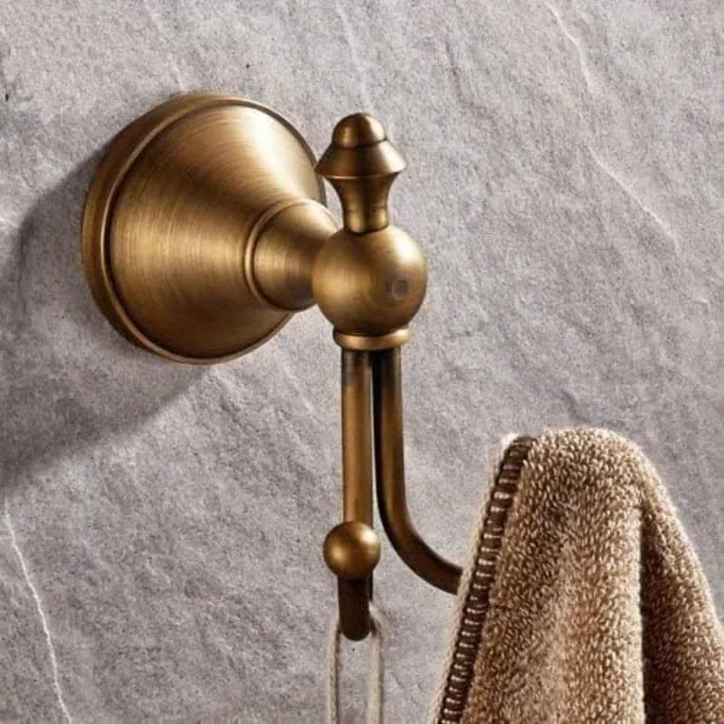 New 2026 Vintage Style Antique Brass Towel Hook Wall Mounted Robe And Coat Hanger With Brushed Finish For Bathroom And Clothes