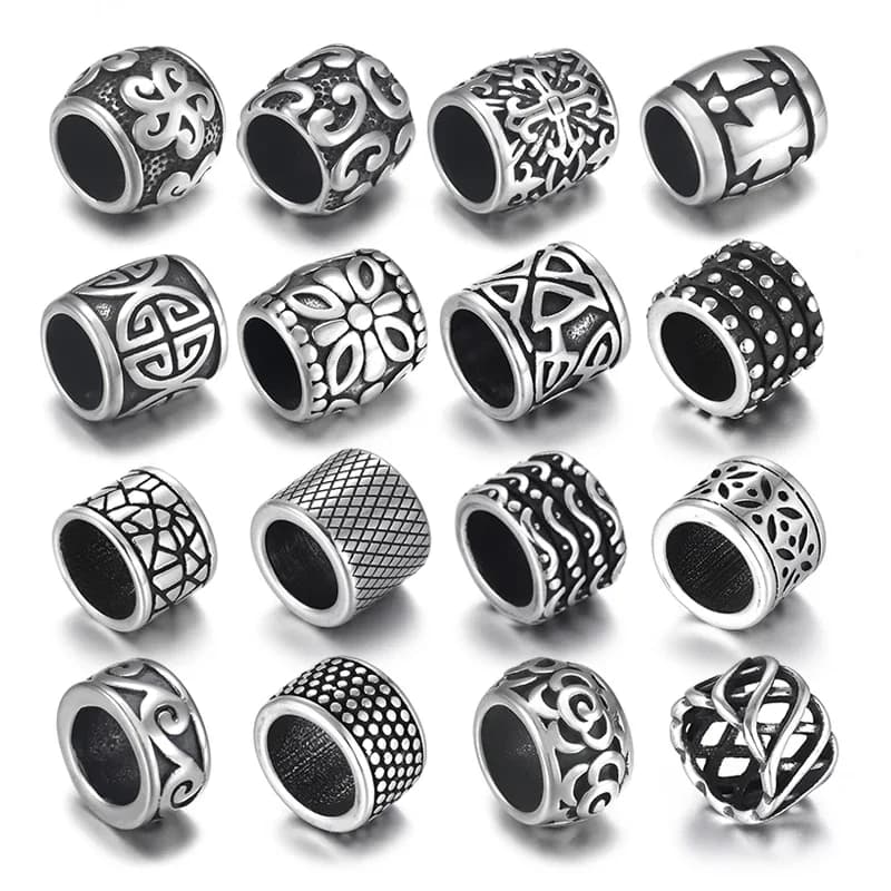 Perline in acciaio inossidabile Paracord Coltello Cordino Ornamento Fascino Bracciale con foro grande da 8 mm Componenti per la creazione di accessori per gioielli fai da te