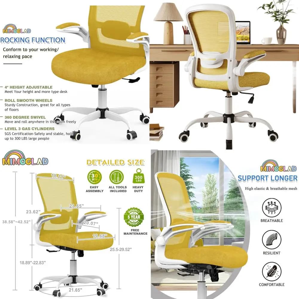Ergonomic Office Chair with High Back in Network, Adjustable Lumbar Support and Padded Bearing