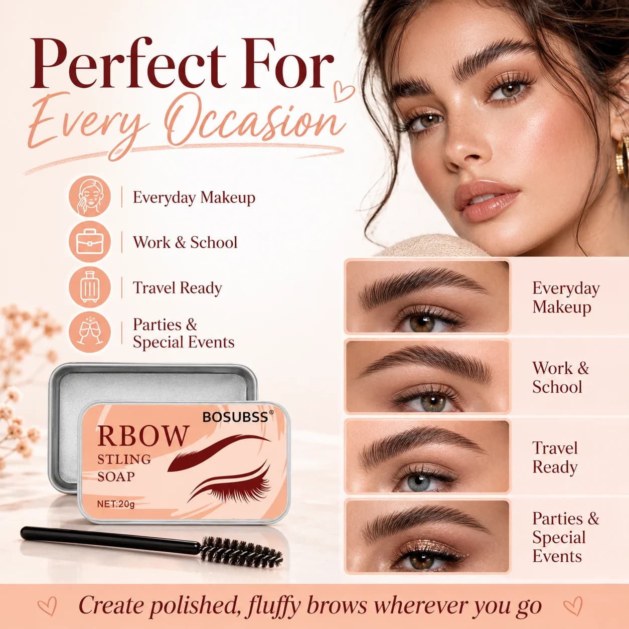 Waterproof Transparent Eyebrow Set of 2 Clear Waterproof Mascara Longlasting Eyebrow Shape Natural Refreshing Formula